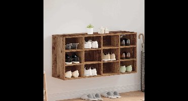 Schoenenkast met plank Oudhout 103 x 30 x 51 cm Bewerkt hout