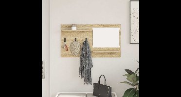 Wandgemonteerde kapstok met plank Sonoma Eiken 90 x 10 x 50 cm