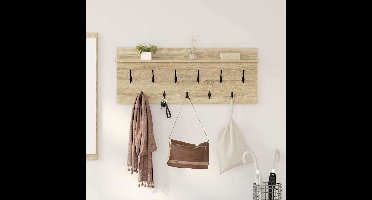 Wandgemonteerde kapstok met plank Sonoma Eiken 100 x 40 x 12 cm