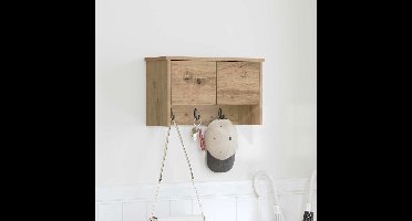 Wandgemonteerde kapstok met plank Artisan Eiken 50 x 20 x 30 cm