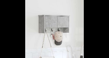 Wandgemonteerde kapstok met plank Beton Grijs 50 x 20 x 30 cm