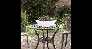 Tuin Bloempot Wit 40 x 40 x 15 cm Koudgewalst staal