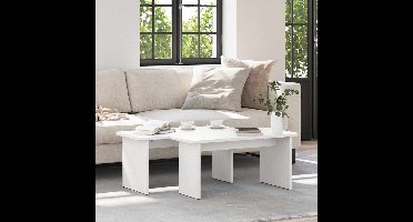 Salontafel 2 pcs Wit Massief grenenhout