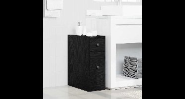 Badkamermeubelset Zwart Eiken 80 x 18 x 60 cm Bewerkt hout