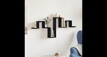 Wandplank Wandgemonteerd Zwart Eiken 104.5 x 43 x 10 cm