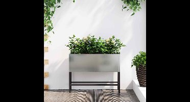 Verhoogde Tuin Plantbak Zilver 60 x 26 x 45 cm