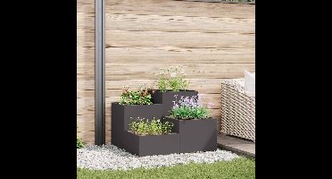 Tuin Bloempot Zwart 100 x 100 x 60 cm Staal