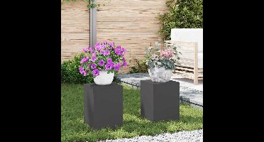 Plantenstandaard 2 pcs Zwart 24 x 24 x 35 cm Staal