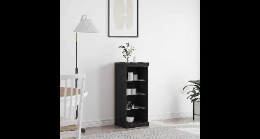 LED Sideboard Zwart Eiken 41 x 37 x 100 cm Bewerkt hout