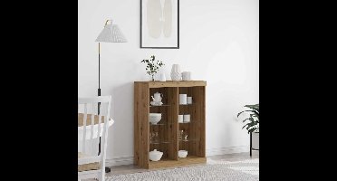 LED Sideboard Artisan Eiken 41 x 37 x 100 cm Bewerkt hout