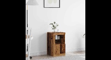 LED Sideboard Oudhout 41 x 37 x 67 cm Bewerkt hout