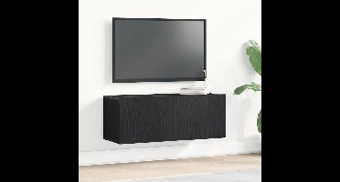 TV-kast 2 pcs Zwart Eiken 80 x 30 x 30 cm Bewerkt hout