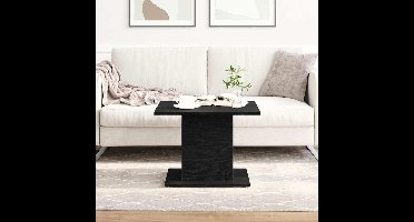 Salontafel Zwart Eiken 55,5 x 55,5 x 40 cm Bewerkt hout