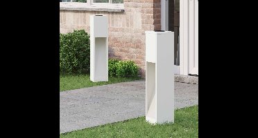 Zonne LED Padverlichting 2 pcs Wit Koudgewalst staal