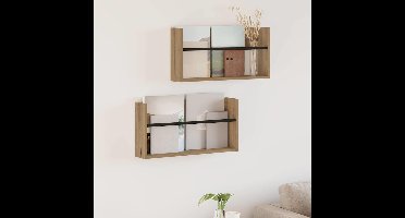 Tijdschrift Rek met plank 2 pcs Artisan Eiken 60 x 12 x 30 cm
