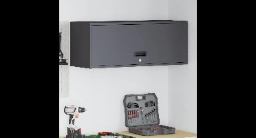 Wandkast voor Garage Zwart 90 x 33 x 35 cm Poedercoating staal