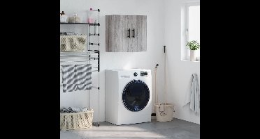 Wandkast 60x31x60 cm bewerkt hout grijs sonoma eikenkleurig