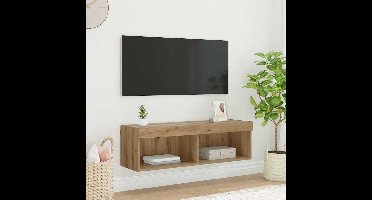 TV-wandkast Panama Artisan Eiken 100 x 30 x 30 cm Bewerkt hout