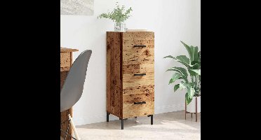 Dressoir met lade Oudhout 34,5 x 34 x 90 cm Bewerkt hout