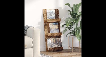 Tijdschrift Rek met plank Oudhout 43 x 11 x 102 cm Bewerkt hout
