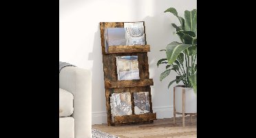 Tijdschrift Rek Gerookt eiken 51 x 11 x 102 cm Bewerkt hout