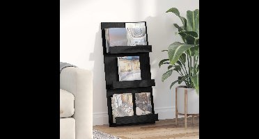 Tijdschrift Rek Zwart Eiken 51 x 11 x 102 cm Bewerkt hout