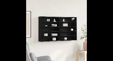 Vitrinekast met plank Zwart Eiken 100 x 15 x 58 cm Bewerkt hout