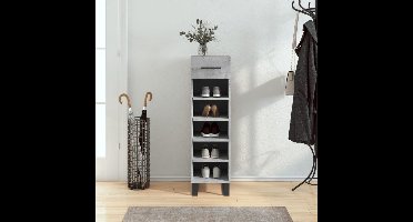 Schoenenkast 30x35x105 cm bewerkt hout betongrijs