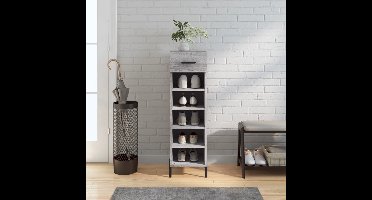 Schoenenkast 30x35x105 cm bewerkt hout grijs sonoma eikenkleur