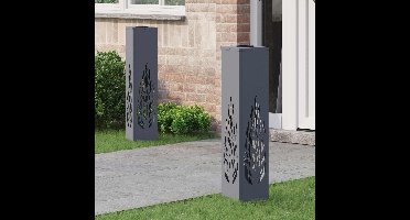 Solar LED Pad Licht 2 pcs Antraciet Koudgewalst staal