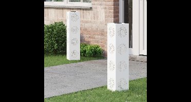 Solar LED Pad Licht 2 pcs Wit Koudgewalst staal