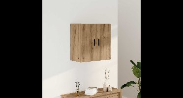 Wandkast 60x31x60 cm bewerkt hout artisanaal eikenkleurig
