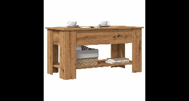 Salontafel 101x49x52 cm bewerkt hout artisanaal eikenkleur