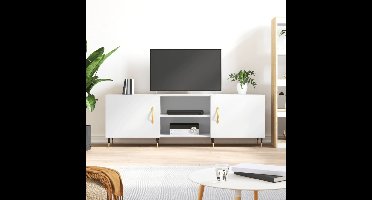 Tv-meubel 150x30x50 cm bewerkt hout wit