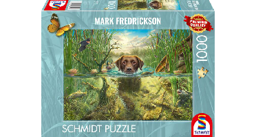 Chocolate labrador swimming, 1000 stukjes - Puzzel