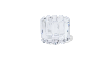 HEMA Glas voor geurkaars ⌀12x10cm ribbel transparant (transparant)