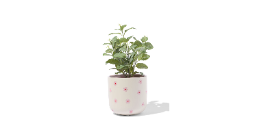 HEMA Bloempot 13.4x13.4x12.7cm keramiek reliëf