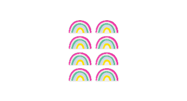 HEMA Gebaksbordje regenboog 8 stuks