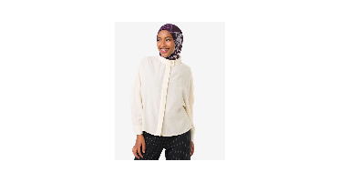 HEMA Damesblouse Senna ribbel gebroken wit (gebroken wit)