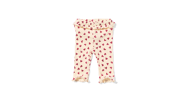 HEMA Newborn legging rib hartjes ecru (ecru)