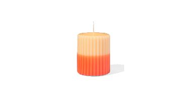 HEMA Stompkaars Ø7x8cm ribbel lichtroze-felroze (oranje)