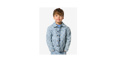 HEMA Kinderspijkerjas blokken blauw (blauw)