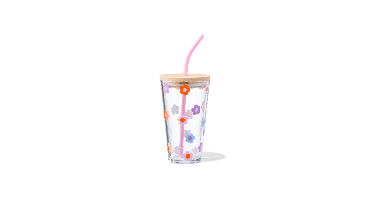 HEMA Mason jar 410ml bamboe bloem