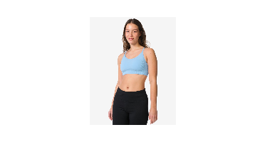 HEMA Sporttop light support zonder beugel naadloos lichtblauw (lichtblauw)