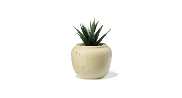 HEMA Bloempot ⌀7x6.6cm keramiek spikkels beige (wit)