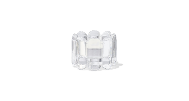 HEMA Theelichthouder glas XS ribbel transparant (transparant)