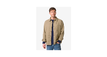 HEMA Herenoverhemd Stef wafel beige (beige)