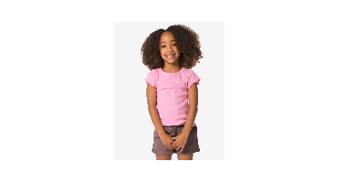 HEMA Kinder T-shirt rib roze (roze)
