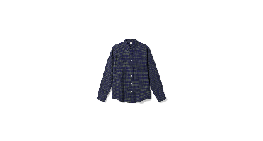 HEMA Herenoverhemd Maurice seersucker blokken donkerblauw (donkerblauw)