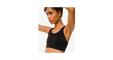 HEMA Niet voorgevormde sporttop medium support zonder beugel naadloos zwart (zwart)